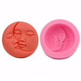 2 stuks DIY chocolade cake pudding decoratie tool gezicht siliconen model bakken schimmel (roze)