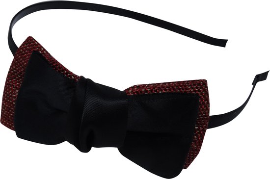 Jessidress Haarband Elegante Haar Diadeem met dubbele strik van satijn - Rood