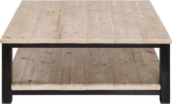 Table basse bois échafaudage - Echafaudage bois et métal - 120x70x45 h