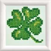 Diamond Painting Kinderen - DDS.011F Diamond Dotz® - Glanzend klavertje vier met lijst - Ronde steentjes - Volledig pakket