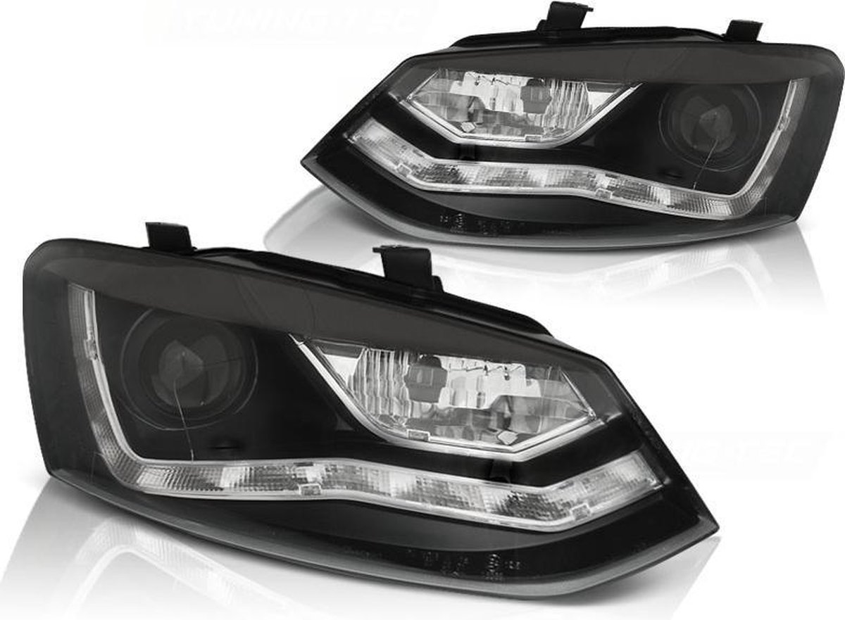 Koplampen met parkeerlicht VW POLO 6R 09-03 14 ZWART