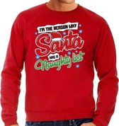 Foute Kersttrui / sweater - Im the reason why Santa has a naughty list - rood voor heren - kerstkleding / kerst outfit L (52)