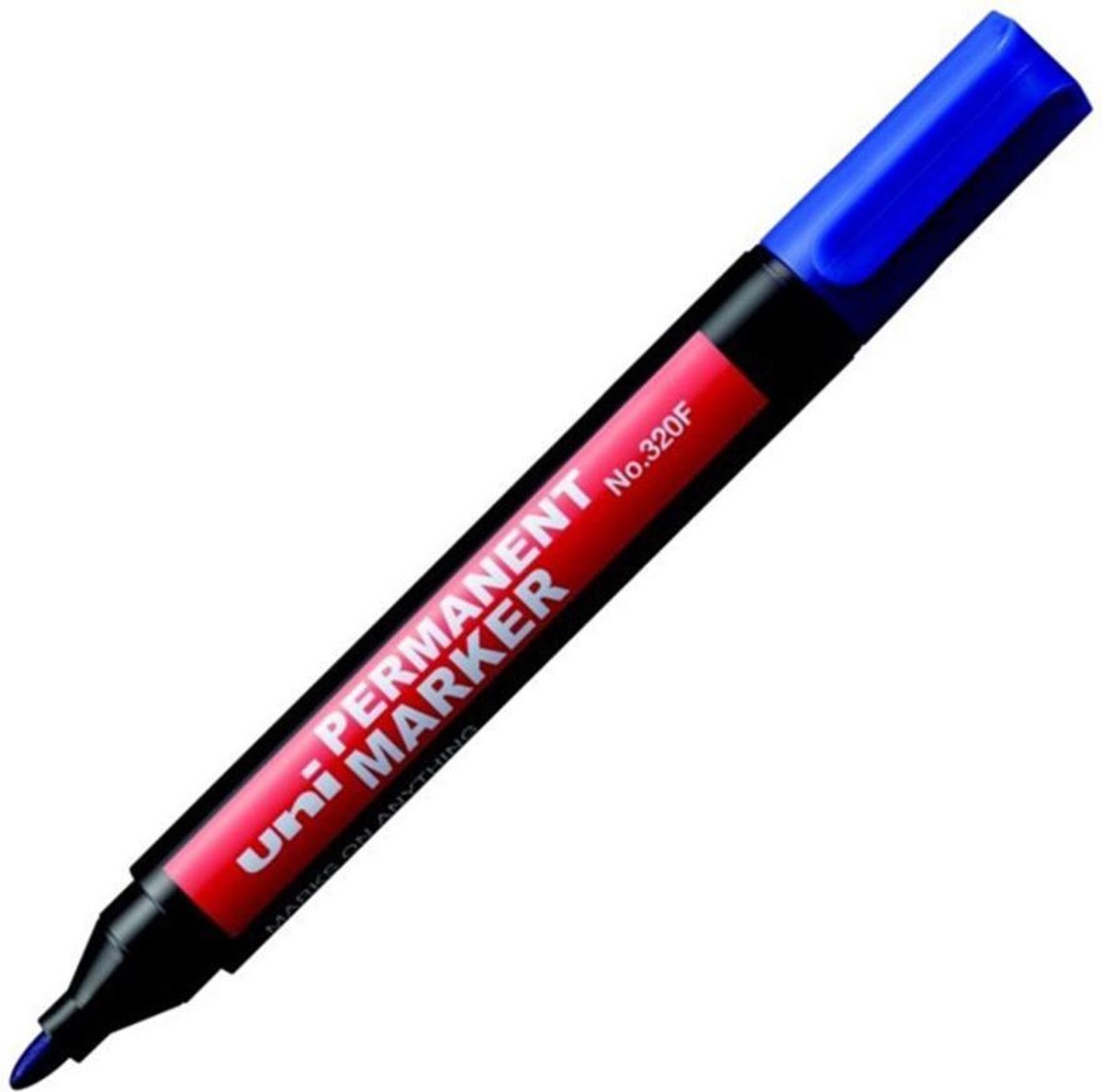 Uni Blauwe Permanent Marker 320 F - Watervaste stift met ronde punt
