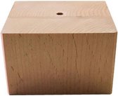 Prima Online 4x houten poten, meubelpoten, bankpoten, beukenhout, schuin, lengte 10cm, schoon oppervlak