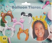 Ballon tiaras 6 stuks “Dieren”