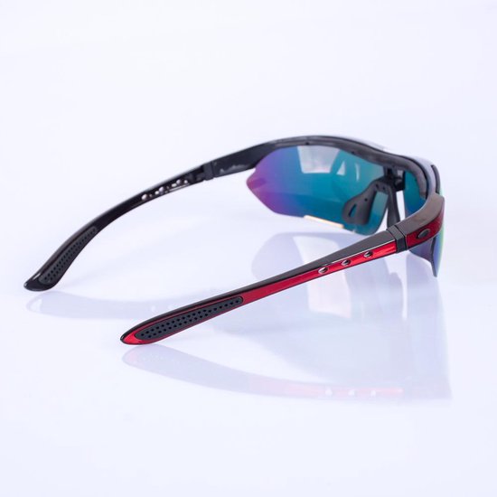 Sportbril – set met 5 verwisselbare glazen – zwart rood – zonnebril |  bol.com