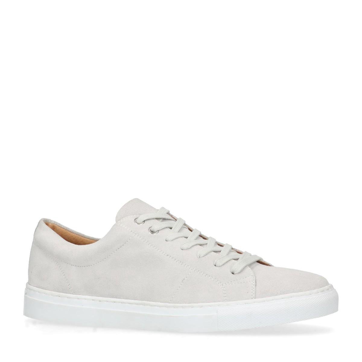 Manfield - Heren - Off white suède sneakers - Maat 46 | bol.com