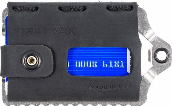 Porte- cartes Cuir/ métal - Trayvax Element - Raw Stealth Black - Porte-cartes - Porte-cartes homme - Portefeuille - RFID