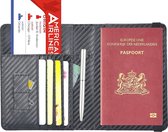 Carbon style RFID Paspoort hoesje / Paspoorthouder Zwart