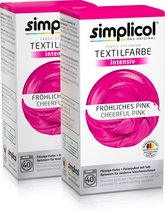 Simplicol Textielverf Intens - Wasmachine Textielverf - Cheerful Pink - 2 stuks