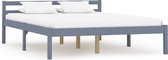 Bedframe Grijs Hout (Incl LW Anti kras Vilt) 120x200 cm - Bed frame met lattenbodem - Tweepersoonsbed Eenpersoonsbed