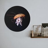 Schilderij Fotokunst Rond  | Jellyfish | 60 x 60 cm | PosterGuru