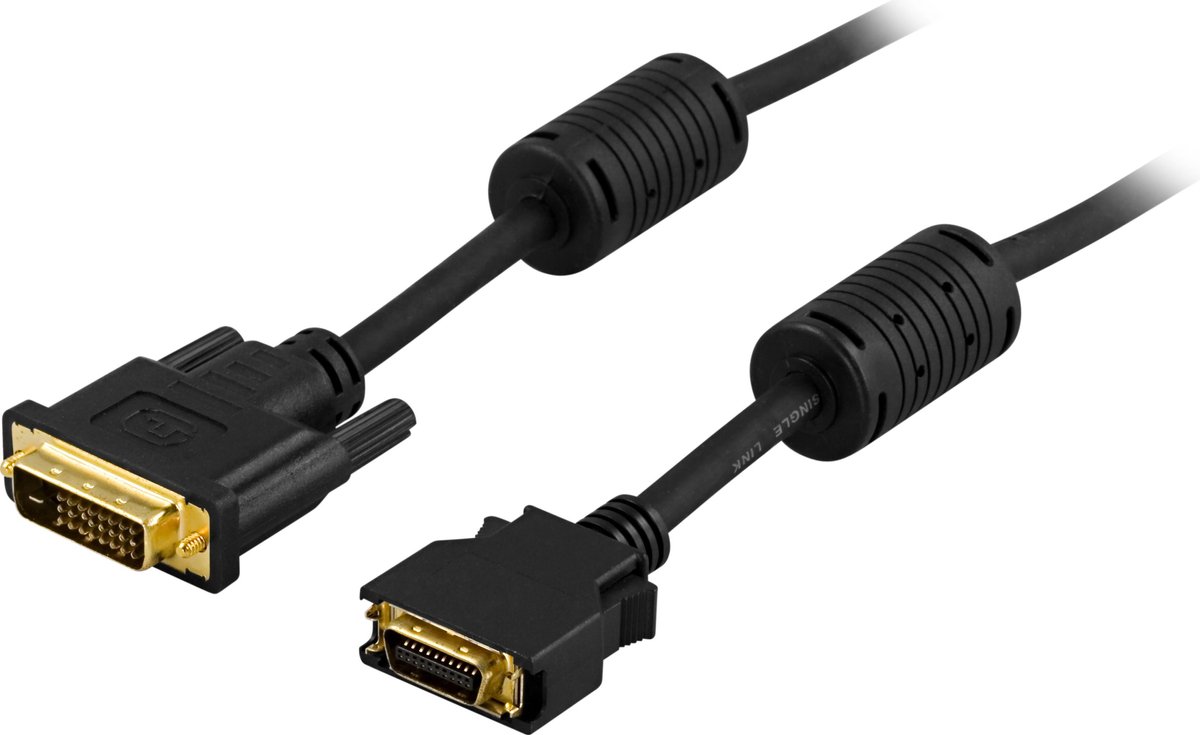 Deltaco DVI-606B, DVI-D, DFP20M video kabel adapter, zwart, 3m