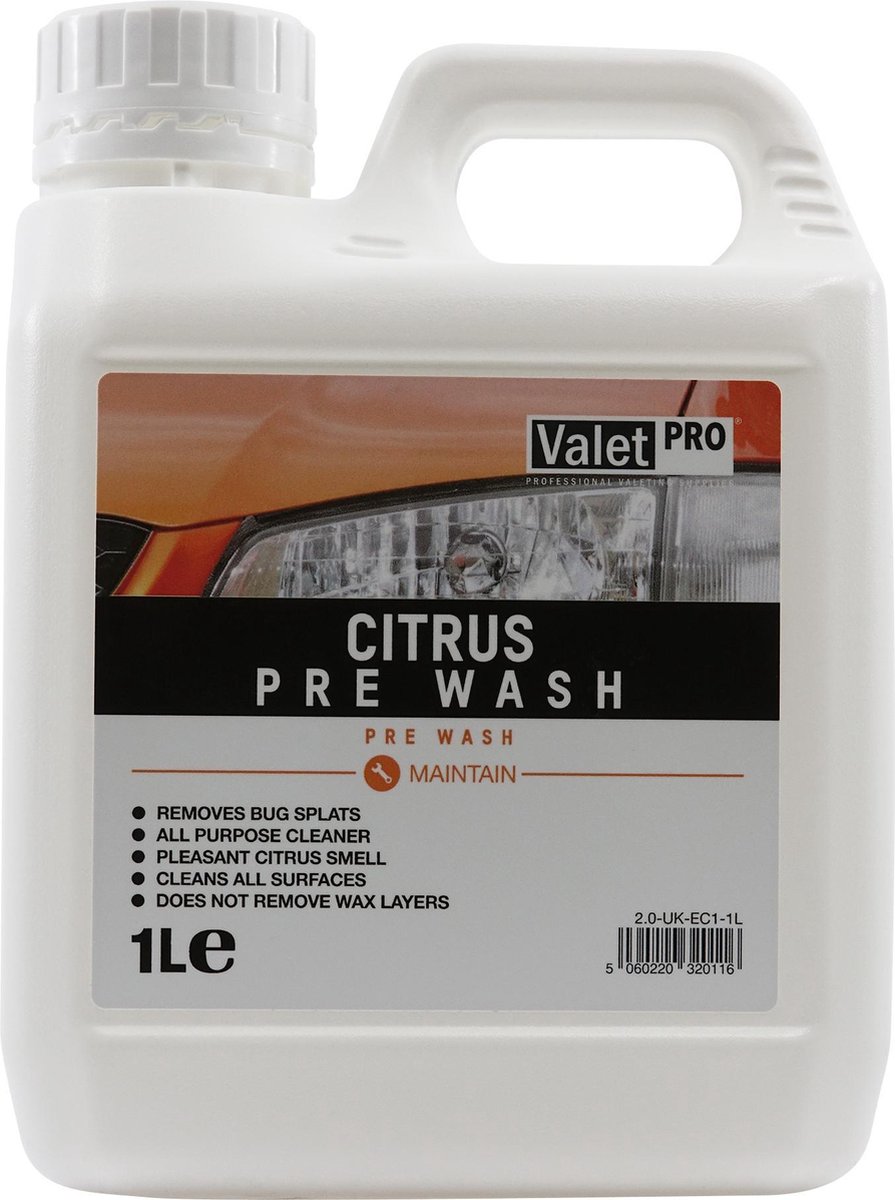 Valet Pro-Shampoo Citrus Pre Wash 1 Ltr- auto voorwas shampoo 1L-Gratis WashMitt