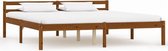 Bedframe Bruin Hout (Incl LW Anti kras Vilt) 180x200 cm - Bed frame met lattenbodem - Tweepersoonsbed Eenpersoonsbed