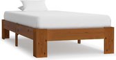 Bedframe Bruin Hout (Incl LW Anti kras Vilt) 100x200 cm - Bed frame met lattenbodem - Tweepersoonsbed Eenpersoonsbed