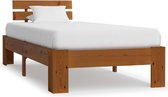 Bedframe Bruin Hout (Incl LW Anti kras Vilt) 90x200 cm - Bed frame met lattenbodem - Tweepersoonsbed Eenpersoonsbed