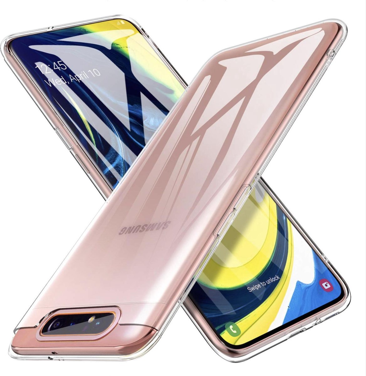 Geschikt voor Luxe Back cover voor Samsung Galaxy A80 - Transparant - Soft TPU hoesje