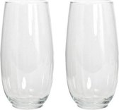 2x Ronde vazen Tigo 15 x 29 cm transparant glas - Home Deco vazen - Woonaccessoires