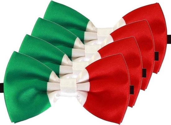 cascade Aanwezigheid Additief 4x Italie verkleed vlinderstrikjes 12 cm voor dames/heren - Italiaanse  thema... | bol.com