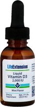 Vloeibare vitamine D3, natuurlijke Mint smaak, 2000 IU (29.57 ml) - Life Extension