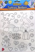 Coloriage tatouage princesse 2 pièces