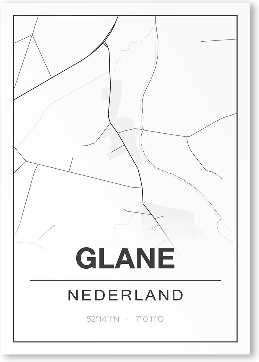 Poster/plattegrond GLANE - 30x40cm
