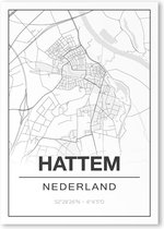 Poster/plattegrond HATTEM - 30x40cm