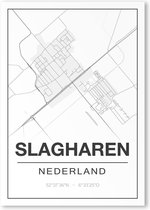 Poster/plattegrond SLAGHAREN - 30x40cm