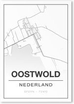 Poster/plattegrond OOSTWOLD - 30x40cm