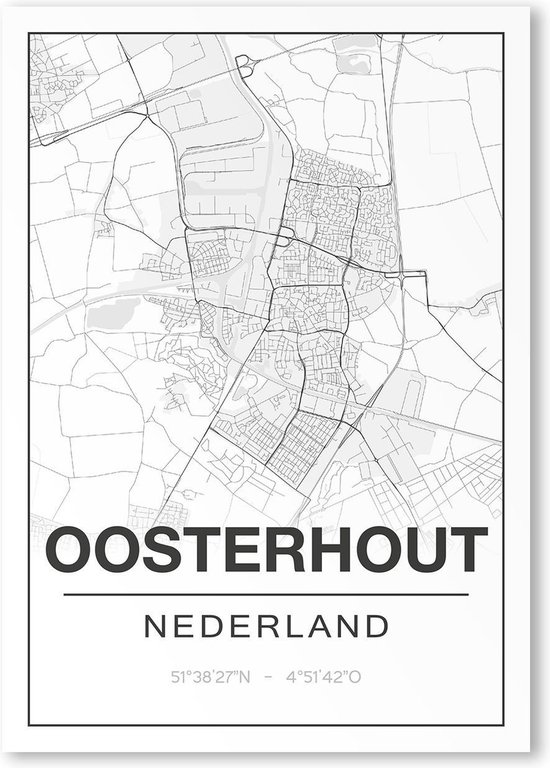 Poster/plattegrond OOSTERHOUT (NB) - 30x40cm