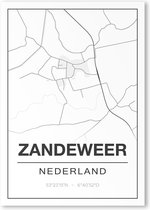 Poster/plattegrond ZANDEWEER - 30x40cm