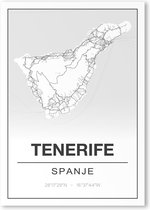 Poster/plattegrond TENERIFE - 30x40cm