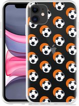 Geschikt voor Apple iPhone 11 Hoesje Soccer Ball Orange Shadow - Designed by Cazy