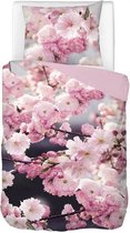 Snoozing Sakura - Dekbedovertrek - Eenpersoons - 140x200/220 cm + 1 kussensloop 60x70 cm - Roze