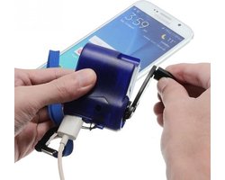 Outdoor Emergency Portable Hand Power Dynamo Handslinger USB Oplader (Blauw)