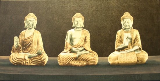 Boeddha, gespannen canvaslijst 20x40cm