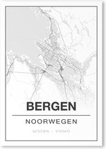 Poster/plattegrond BERGEN - 30x40cm