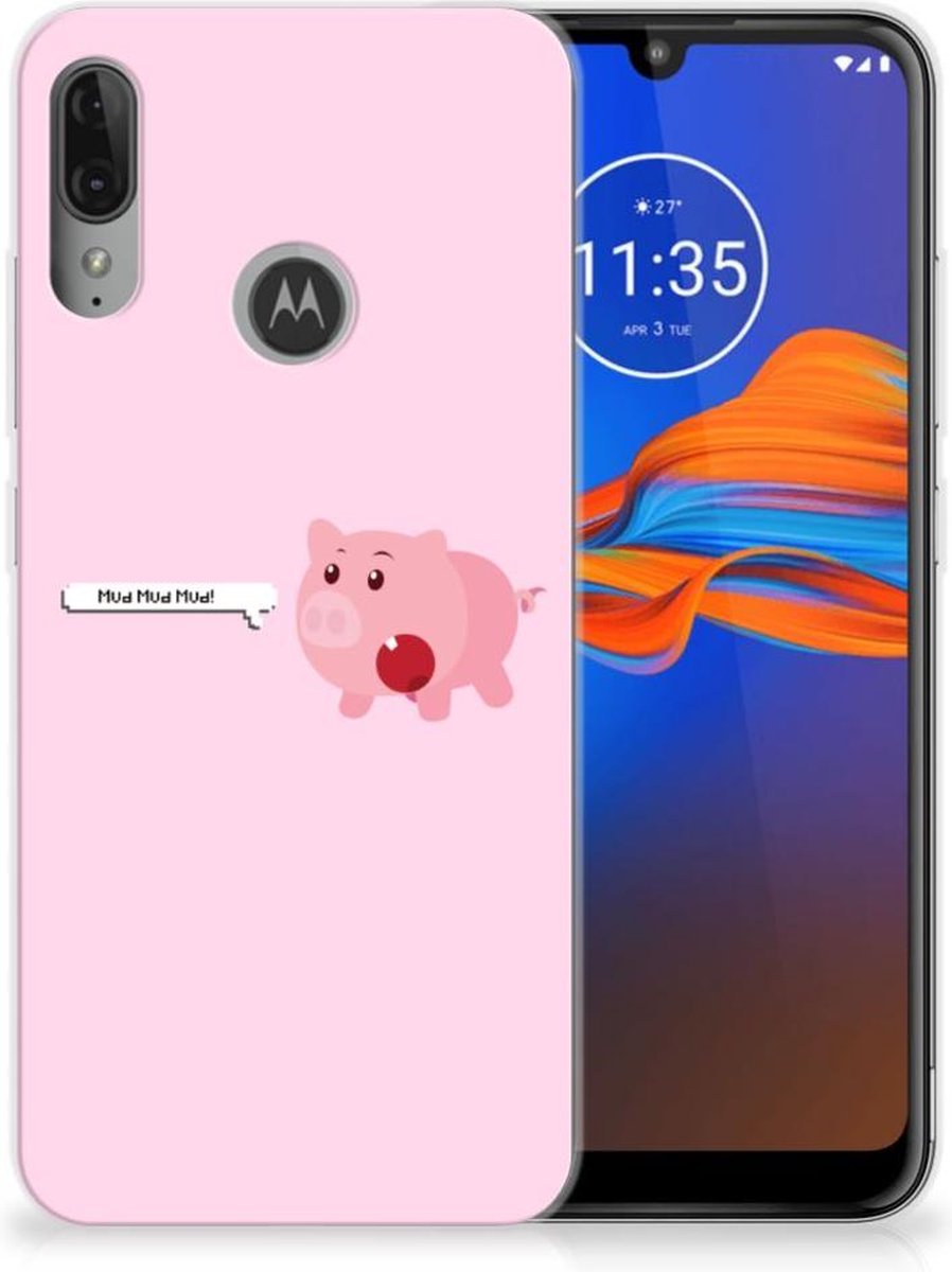 TPU Hoesje voor Motorola Moto E6 Plus Telefoonhoesje met Naam Pig Mud