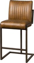 Barstoel met Rugleuning | Ferro barstool | 61x50x101 | Lichtbruin