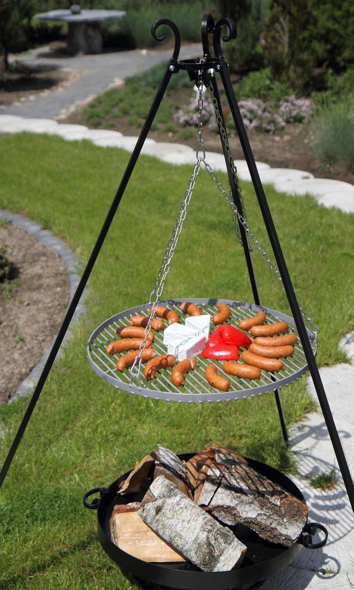 CookKing Trépied 180 cm avec grille de cuisson 60 cm