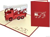 Cartes contextuelles Popcards - Voiture de Pompiers Vaderdag amoureuse Carte de voeux pop-up anniversaire Félicitation
