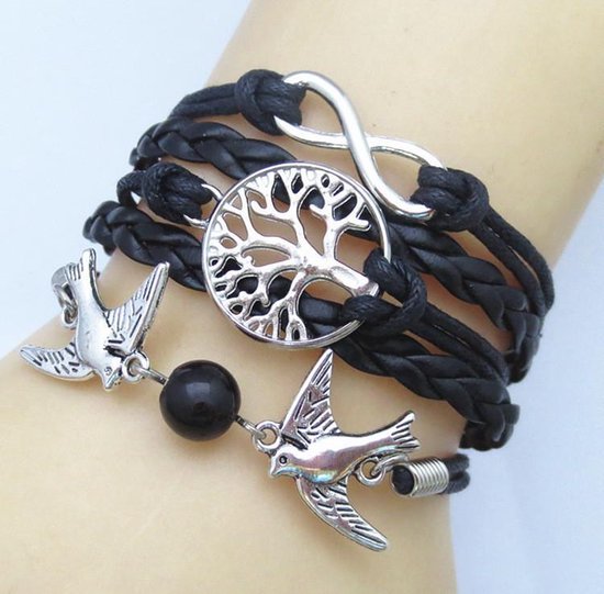 Levensboom met Vogeltjes Metalen Wanddecoratie 51cm | Boutique - Boutique