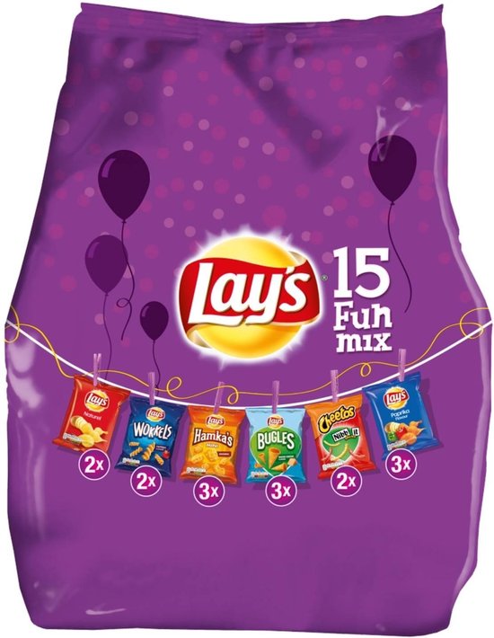 Lay's Mixpack 5 variaties 15 uitdeelzakjes 370gr