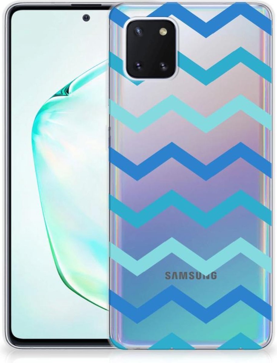 Samsung Galaxy Note 10 Lite TPU bumper Zigzag Blauw