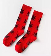 Chaussettes Weed - Chaussettes Cannabis rouge-noir Taille unisexe Taille unique