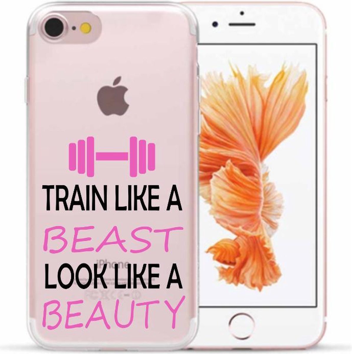 Apple Iphone 7 / 8 / SE2020 / SE2022 Transparant siliconen hoesje - Train like a beast