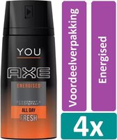 Axe Deodorant Spray 150 ml Energised 4 stuks Voordeelverpakking
