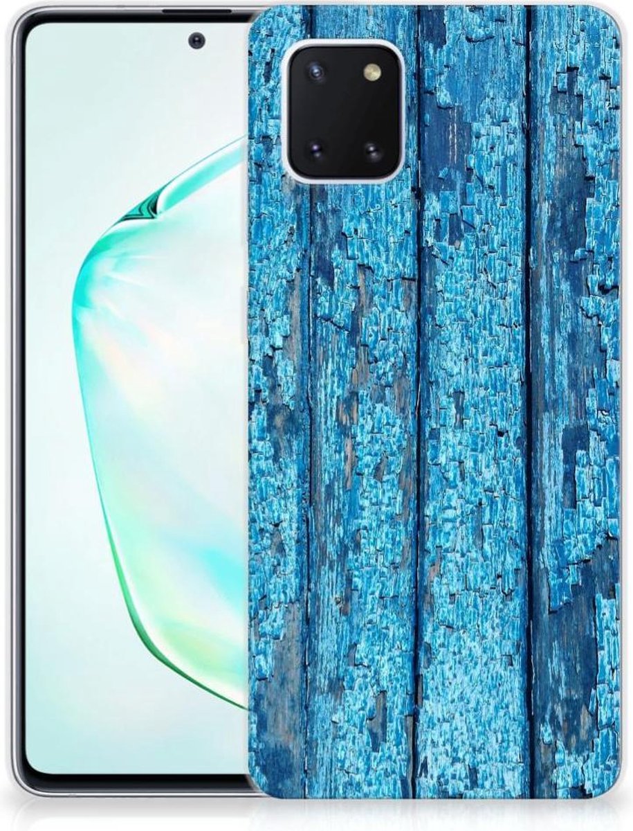 Samsung Galaxy Note 10 Lite Bumper Hoesje Wood Blue