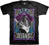 Jimi Hendrix Heren Tshirt -M- Electric Ladyland Neon Zwart